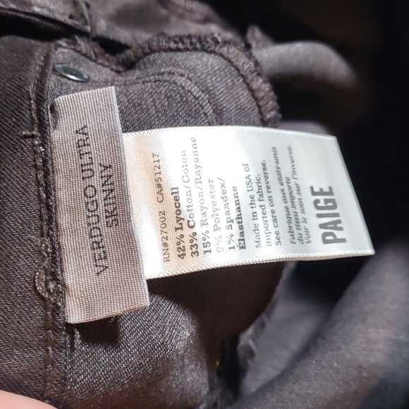 Paige Verdugo Ultra Skinny Size 25 Brown Jeans A1 - Picture 8 of 10